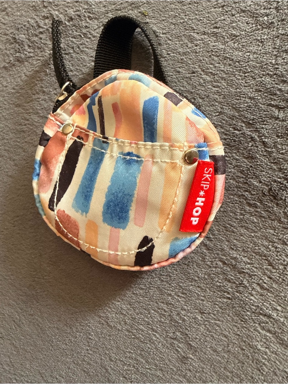 Skip Hop Pacifier Pouch in Blue, Pink, Peach & Black Brushstroke
